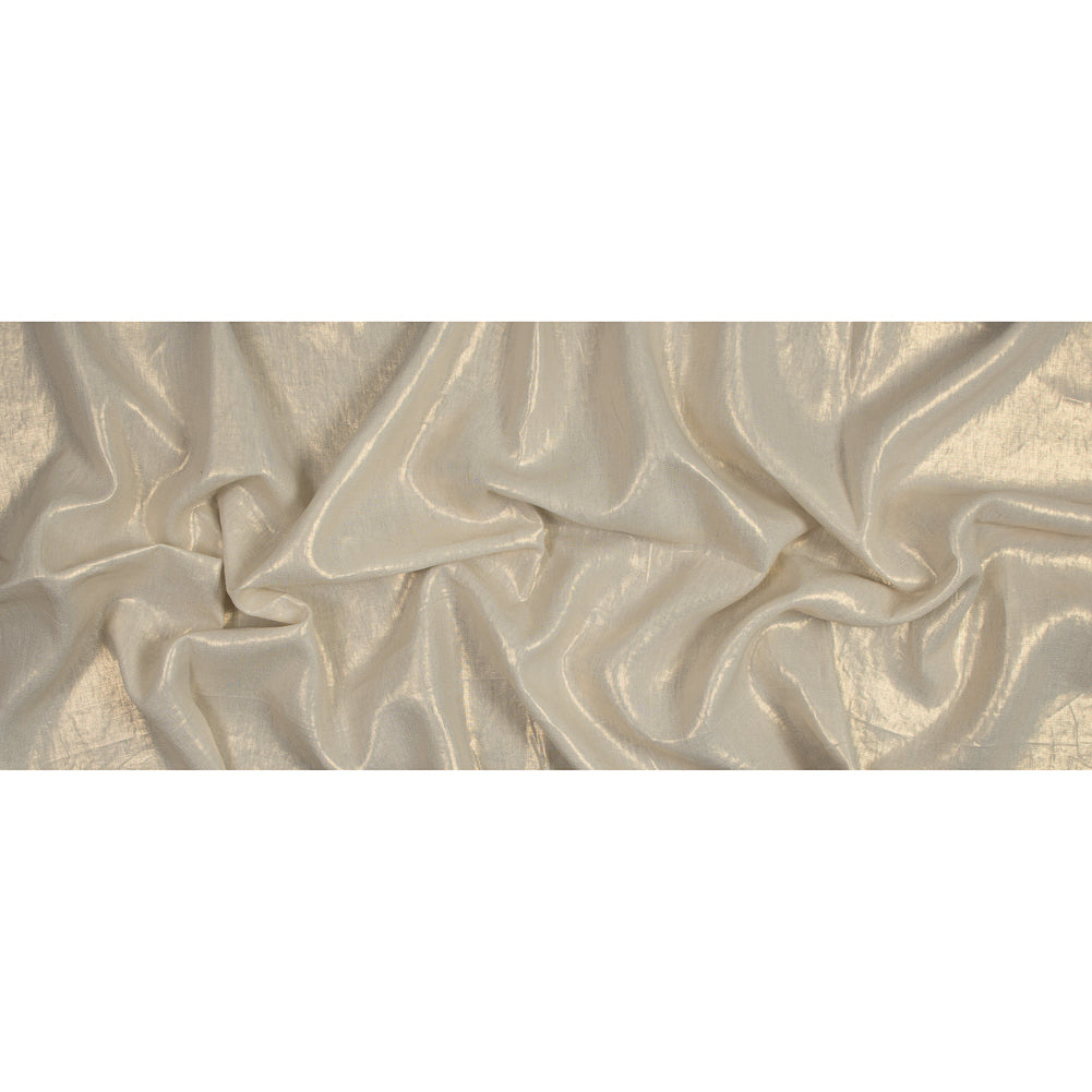 Medium Weight Linen Woven with Metallic Foiling - Ivory and Gold - Bianca Collection Folded