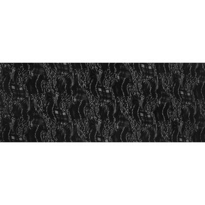 Black Mesh Flocked with a Plaid and Animal Patterened Short-Piled Velvet Full
