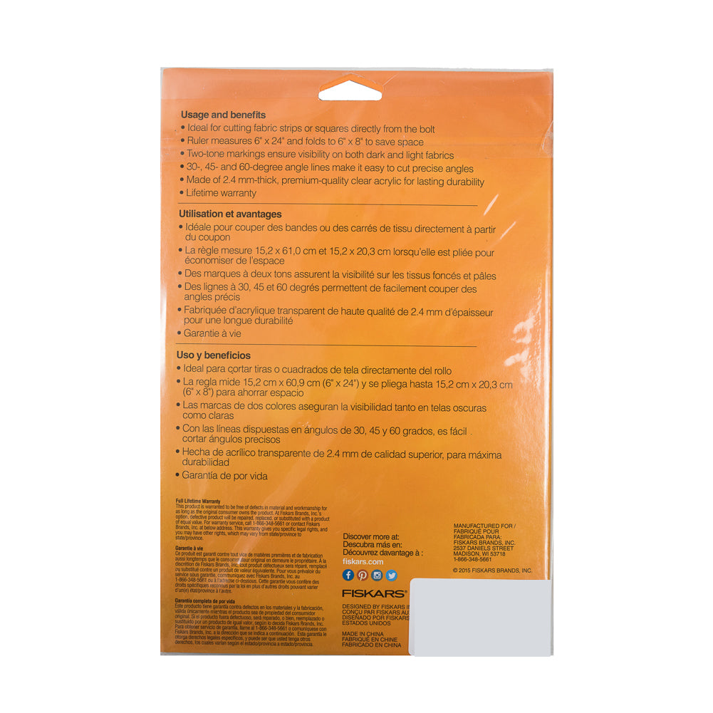 Fiskars Folding Ruler - 6" x 24" Detail