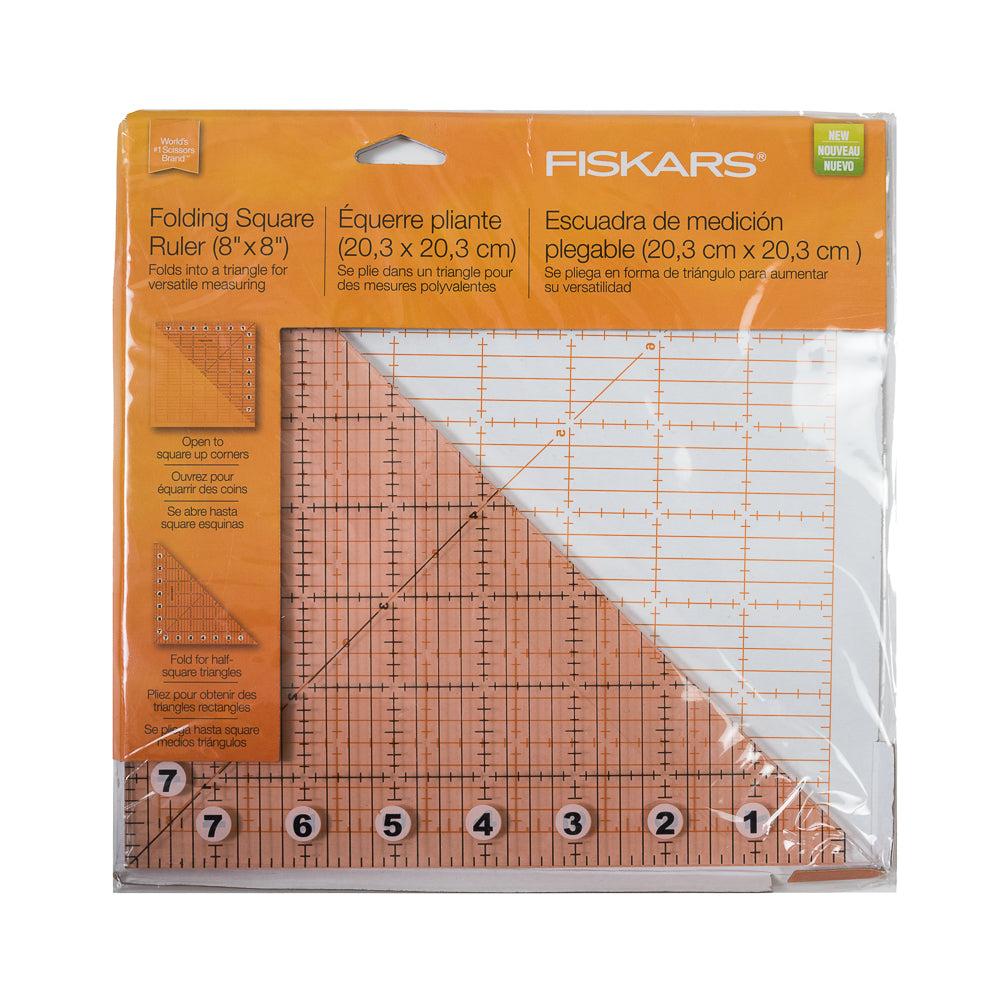 Fiskars Diagonal Folding Ruler - 8" x 8" Triangle