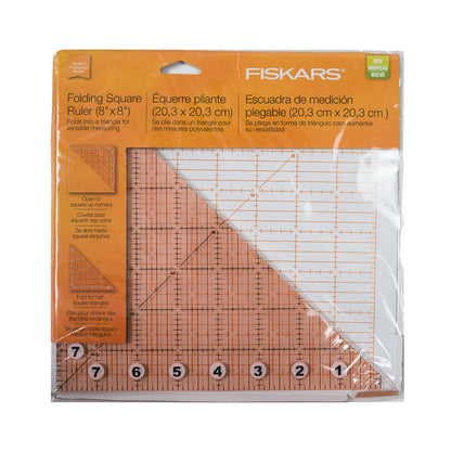 Fiskars Diagonal Folding Ruler - 8" x 8" Triangle