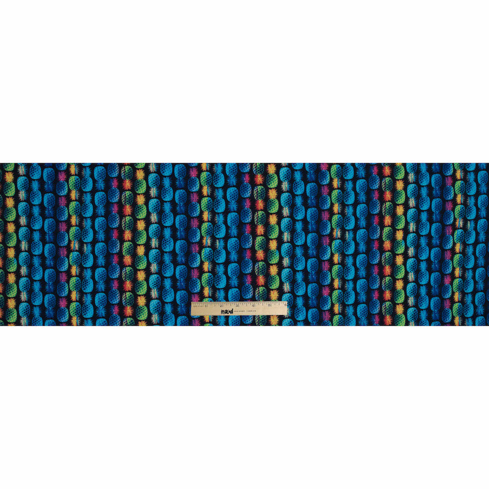 Compression Swimwear Tricot, UV Protective with Aloe Vera Microcapsules - Navy Pineapples - Caye Collection Full