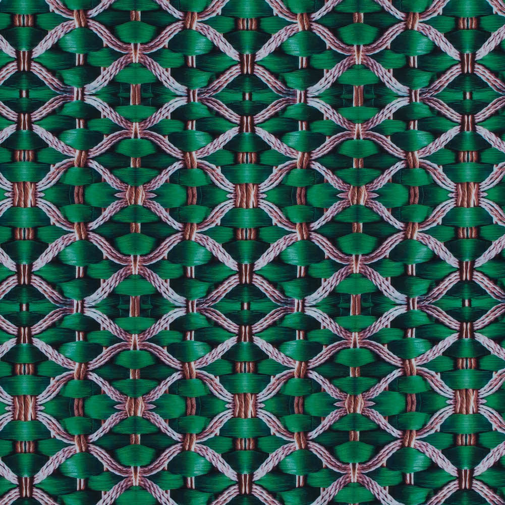 Compression Swimwear Tricot, UV Protective with Aloe Vera Microcapsules - Green Woven Ropes - Caye Collection