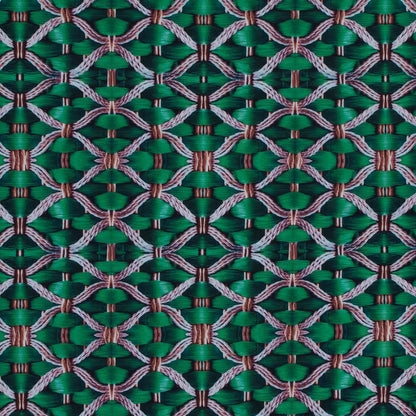 Compression Swimwear Tricot, UV Protective with Aloe Vera Microcapsules - Green Woven Ropes - Caye Collection