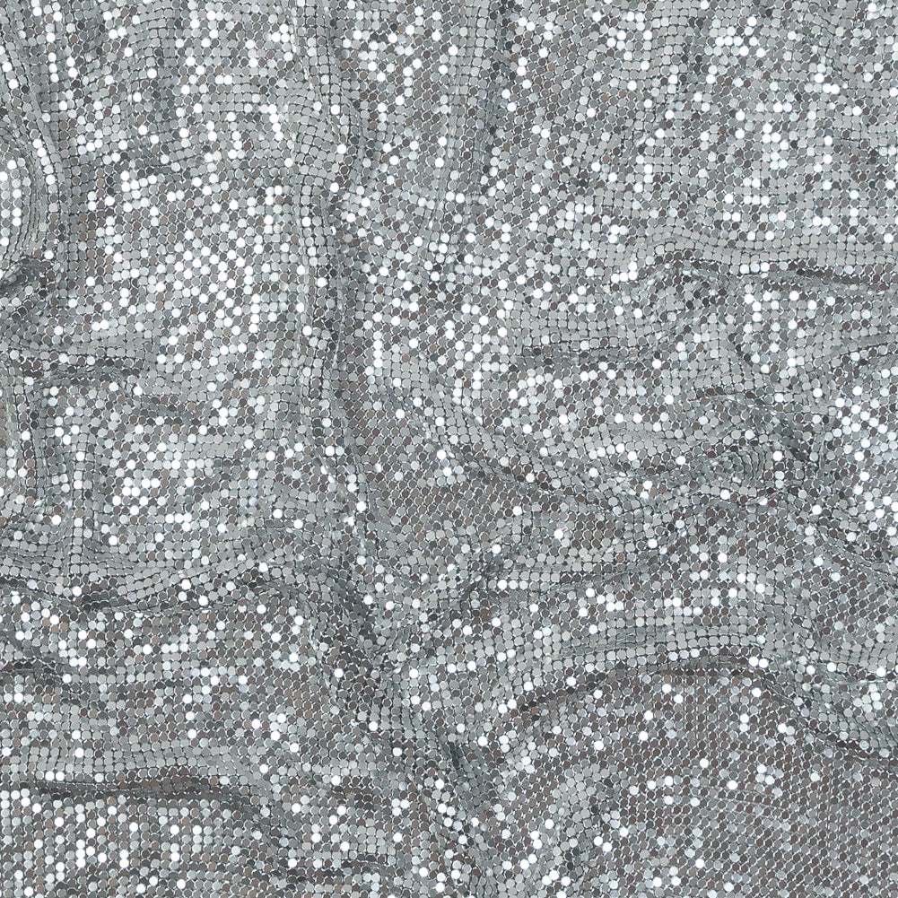 Mood Exclusive Joan Silver Tubular Chainmail Fabric