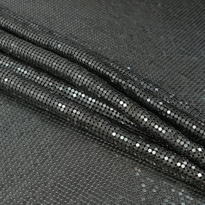 Mood Exclusive Joan Gunmetal Iridescent Tubular Chainmail Fabric