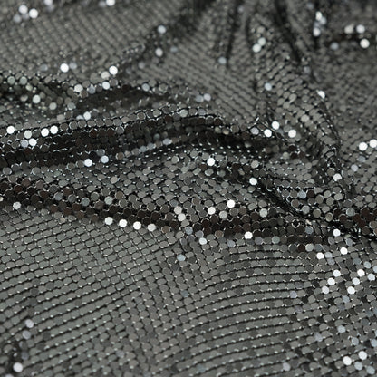 Mood Exclusive Joan Gunmetal Iridescent Tubular Chainmail Fabric