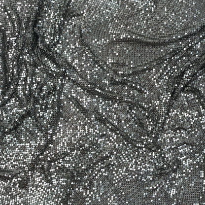 Mood Exclusive Joan Gunmetal Iridescent Tubular Chainmail Fabric