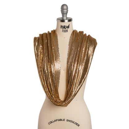 Aluminum Chainmail Fabric Panel, 3mm Tubular - Gilded Bronze - Joan Collection