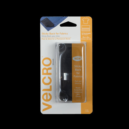 Rectangular Black Sticky Back VELCRO&reg; Tape - 6" x 4"