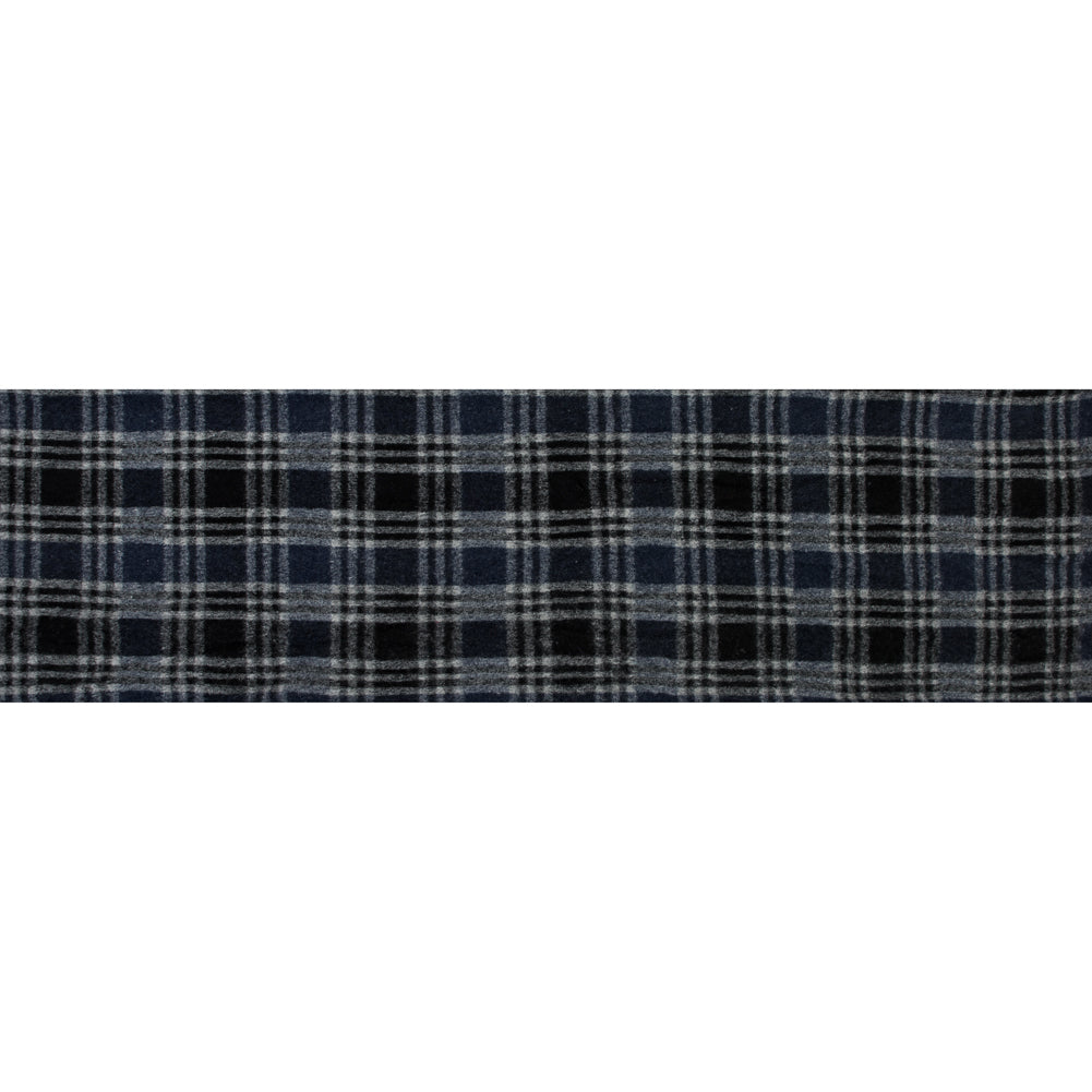Wool Knit - Navy and White Plaid - Designer Deadstock Full