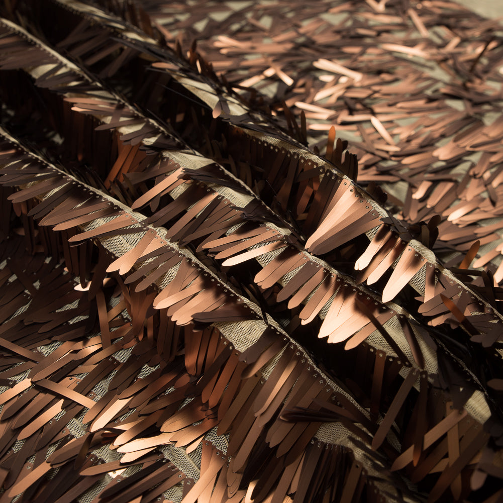 Soft Tulle with Fringe Sequins - Dull Gold - Phryne Collection Detail