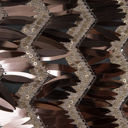 Fringe Sequin Fabric - Rose Gold Chevrons Full