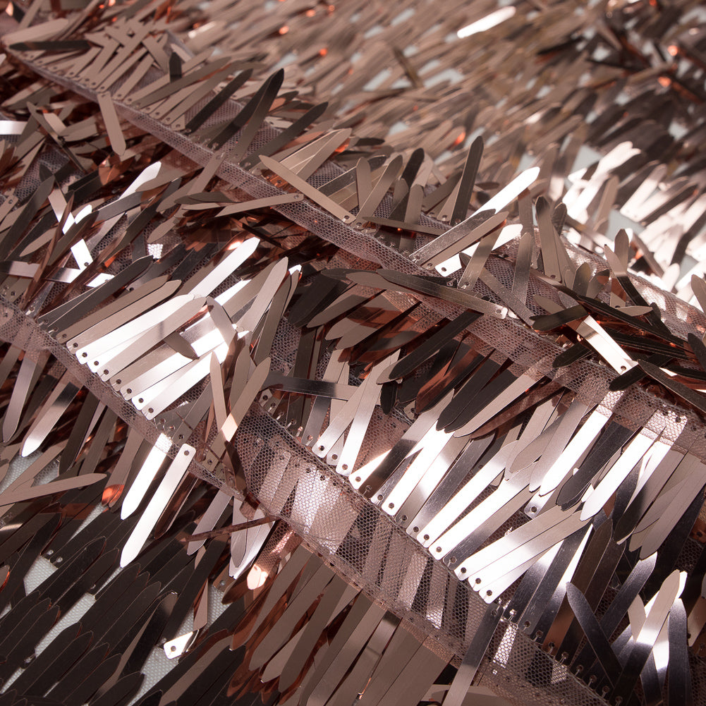 Soft Tulle with Fringe Sequins - Shiny Rose Gold - Phryne Collection Detail