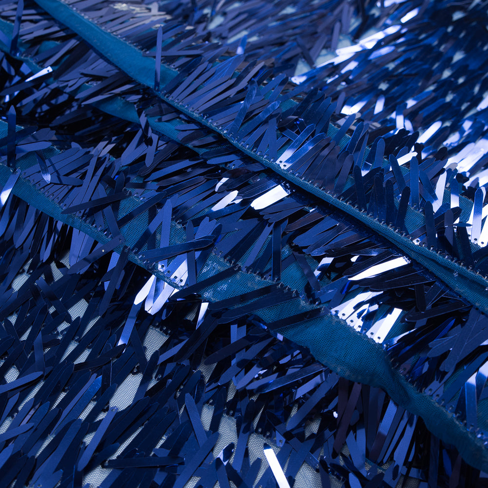 Soft Tulle with Fringe Sequins - Shiny Royal Blue - Phryne Collection Detail
