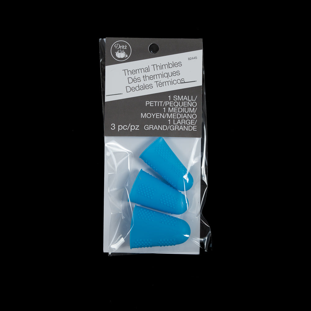 3 Blue Thermal Thimbles - Assorted Sizes