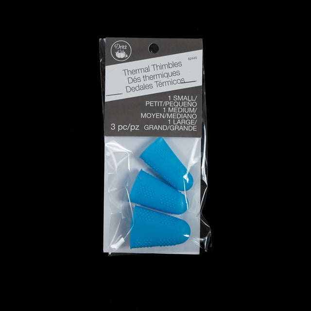 3 Blue Thermal Thimbles - Assorted Sizes