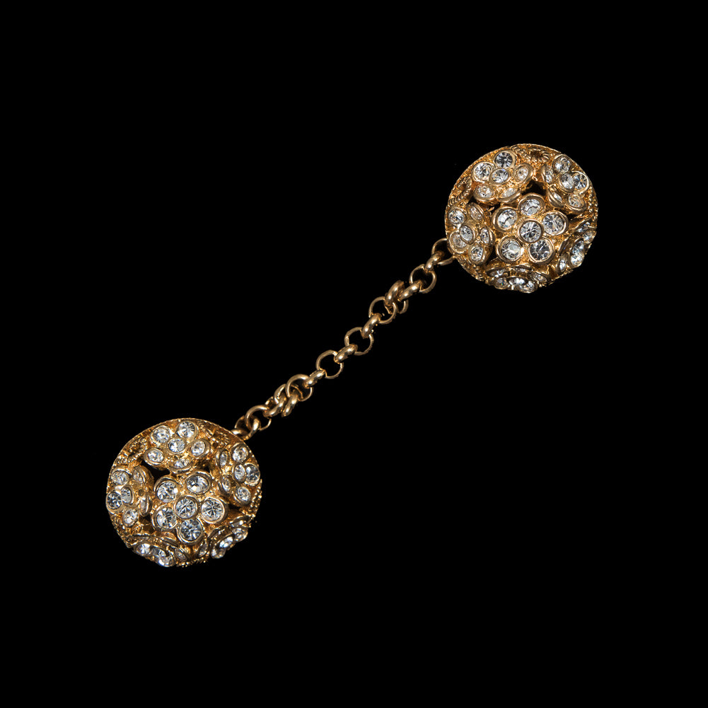 Gold Rhinestone Cloak Chain Buttons