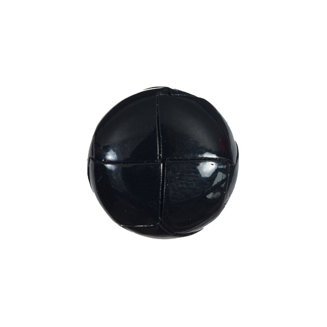 Dark Navy Glossy Leather Shank Back Button - 30L/19MM