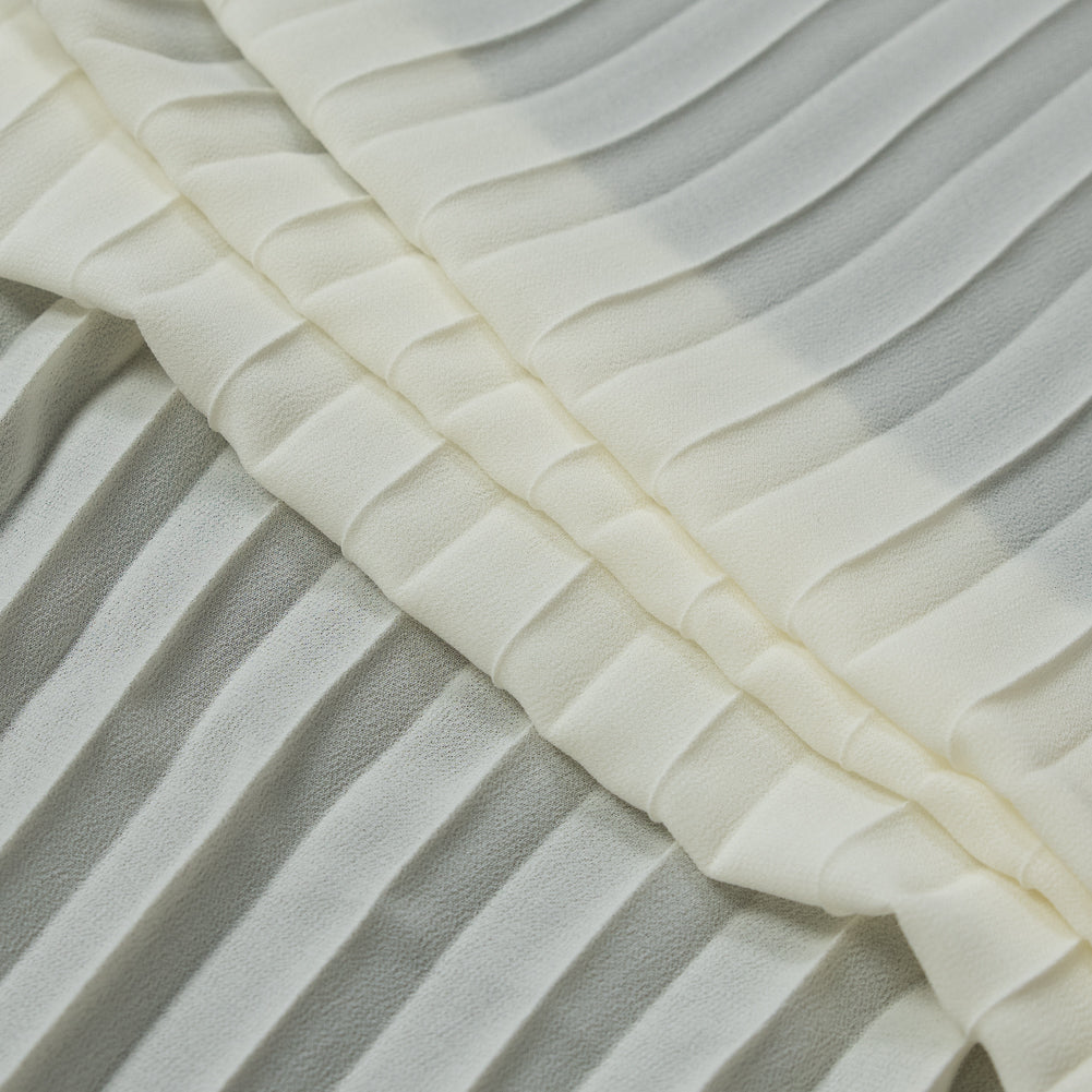 Accordion Pleated Chiffon - Off-White - Etereo Collection Detail