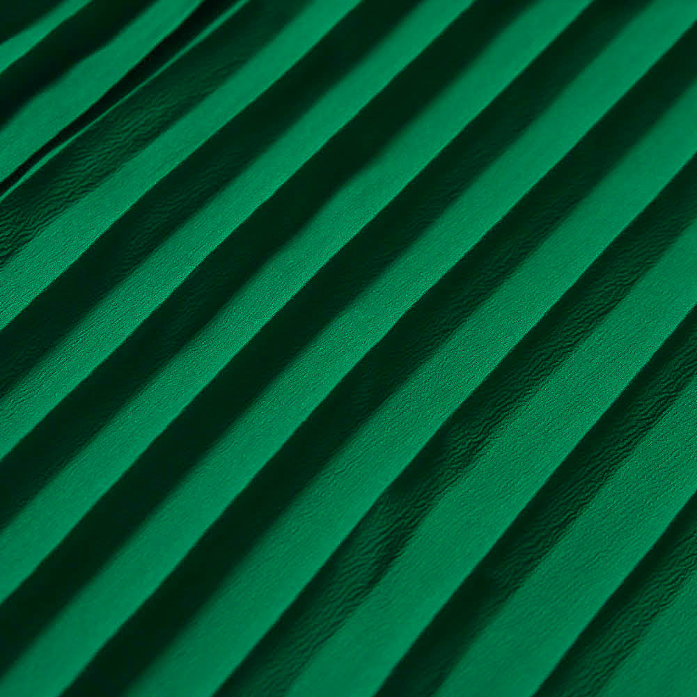 Accordion Pleated Chiffon - Emerald Green - Etereo Collection Folded