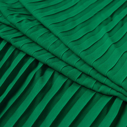 Accordion Pleated Chiffon - Emerald Green - Etereo Collection Full