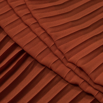 Accordion Pleated Chiffon - Burnt Orange - Etereo Collection Detail