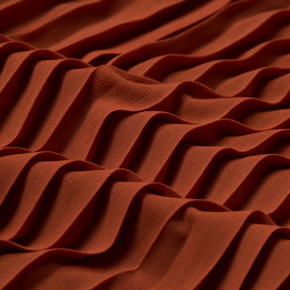 Accordion Pleated Chiffon - Burnt Orange - Etereo Collection Full