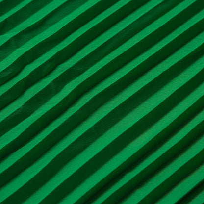 Accordion Pleated Chiffon - Kelly Green - Etereo Collection Detail