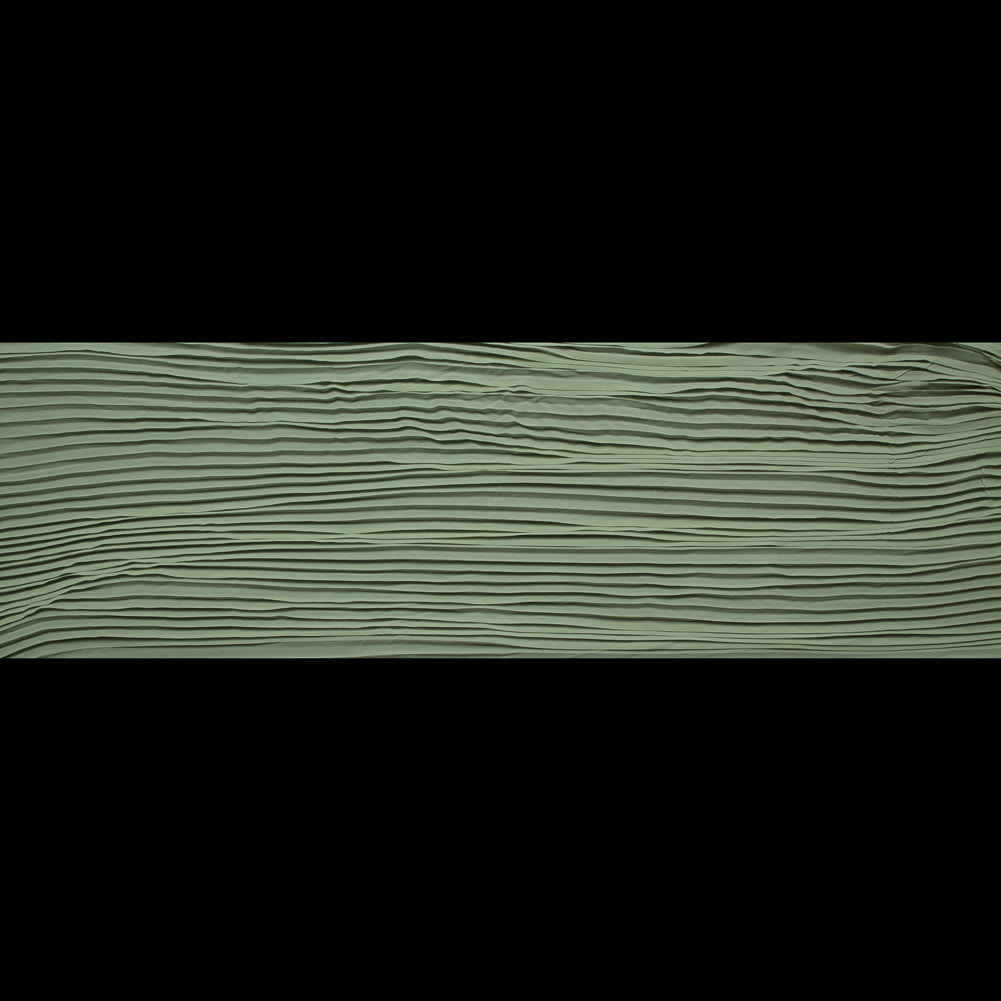 Accordion Pleated Chiffon - Pea Green - Etereo Collection Folded