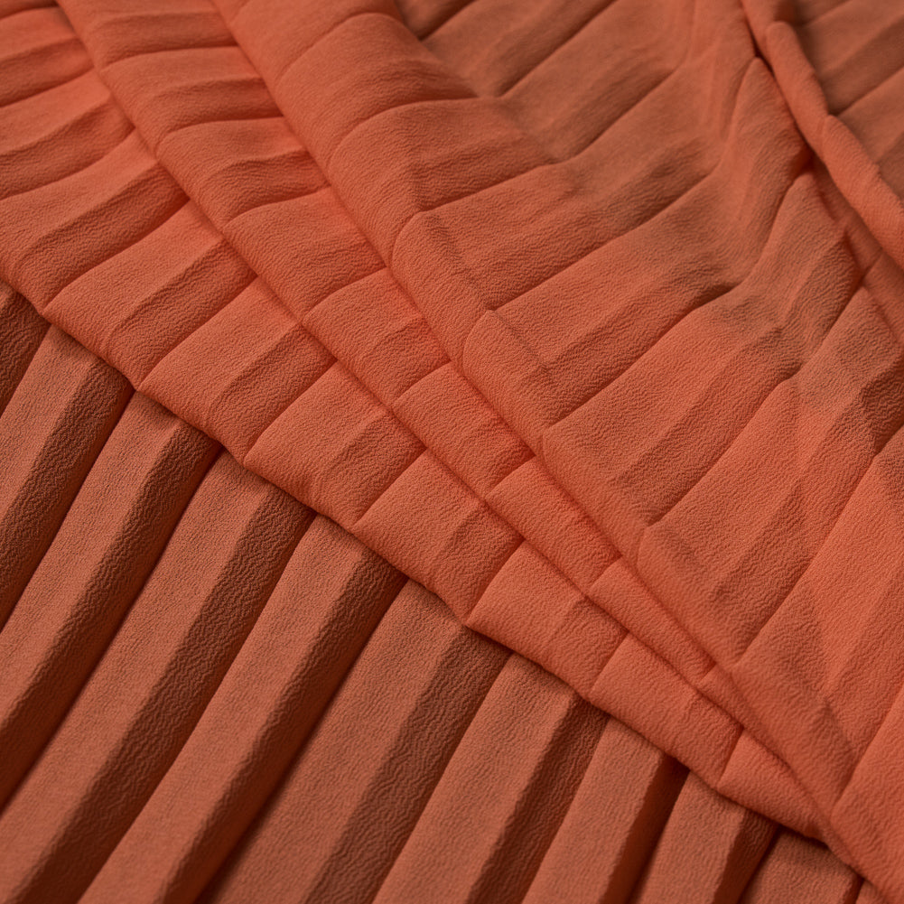 Accordion Pleated Chiffon - Tangerine - Etereo Collection Detail