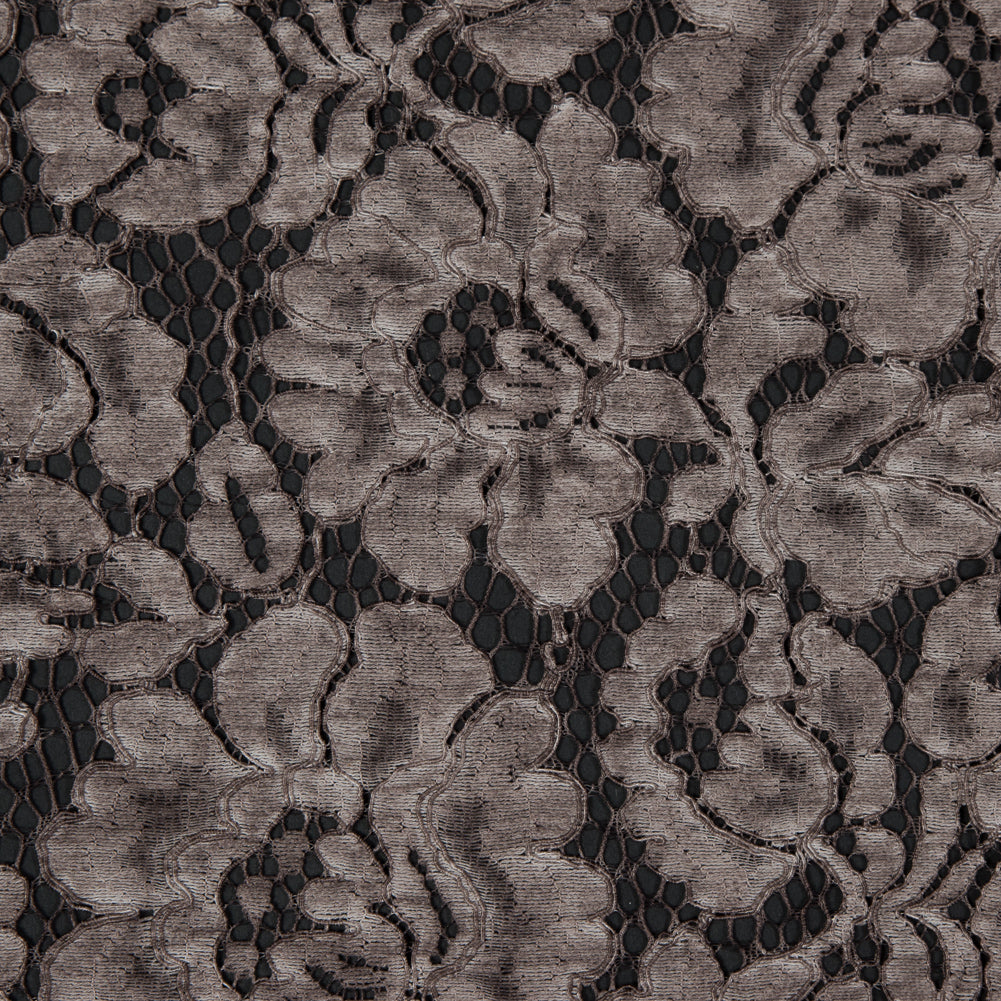 Pad Dyed Cotton Lace - Coffee Floral - Stevie Collection Full