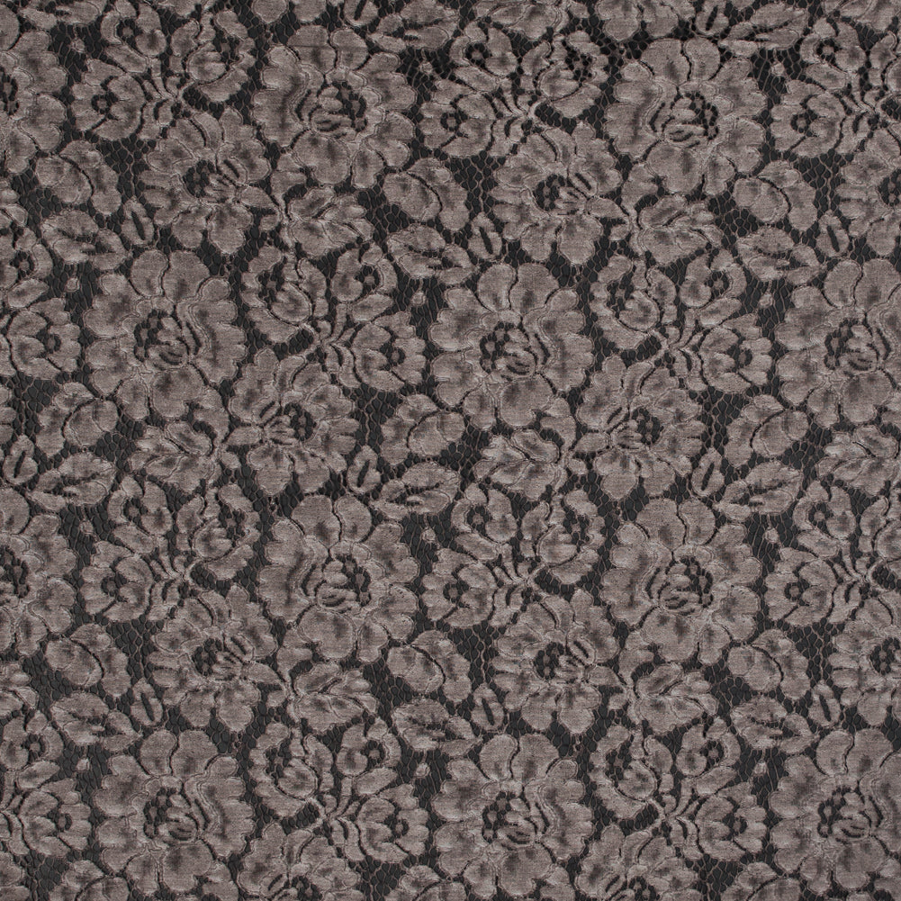 Pad Dyed Cotton Lace - Coffee Floral - Stevie Collection