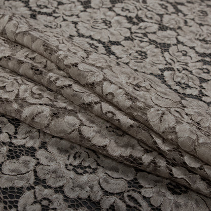 Pad Dyed Cotton Lace - Desert Taupe Floral - Stevie Collection Detail
