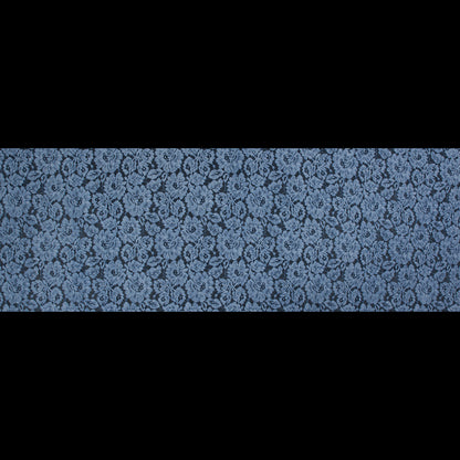 Pad Dyed Cotton Lace - Sky Blue Floral - Stevie Collection Folded