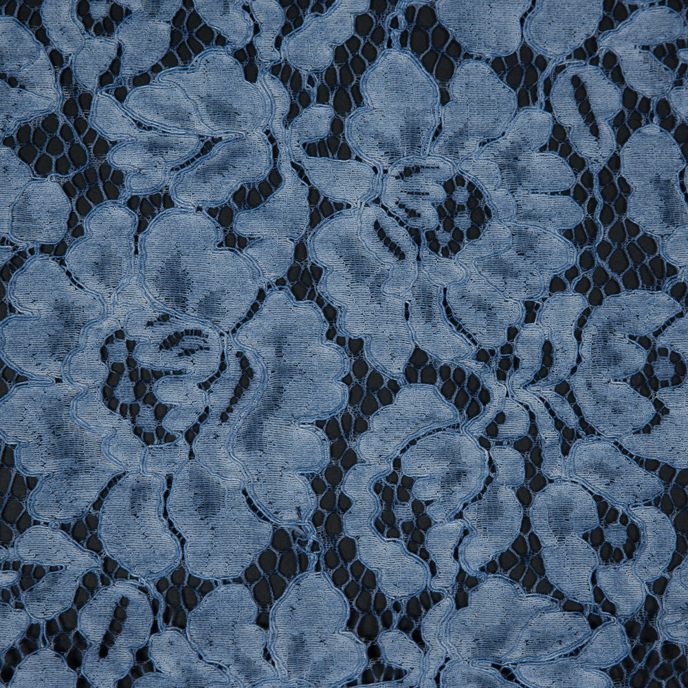 Pad Dyed Cotton Lace - Sky Blue Floral - Stevie Collection Full