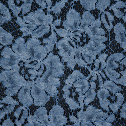 Pad Dyed Cotton Lace - Sky Blue Floral - Stevie Collection Full