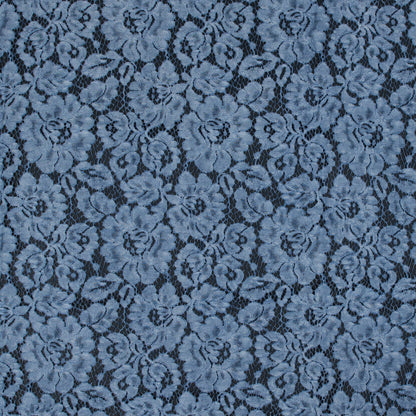 Pad Dyed Cotton Lace - Sky Blue Floral - Stevie Collection