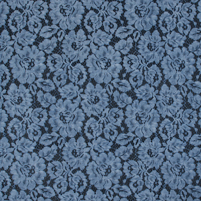 Pad Dyed Cotton Lace - Sky Blue Floral - Stevie Collection