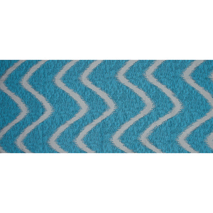 Organza Burnout Jacquard - Blue Chevron Full