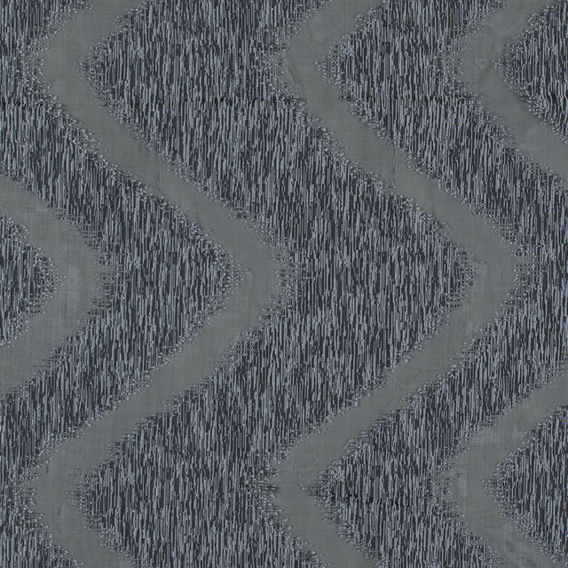 Organza Burnout Jacquard - Gray Chevron