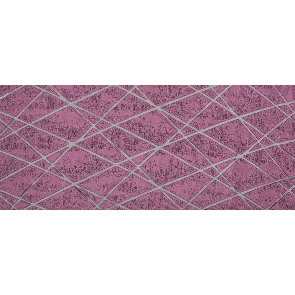 Pink Geometric Burnout Jacquard Folded