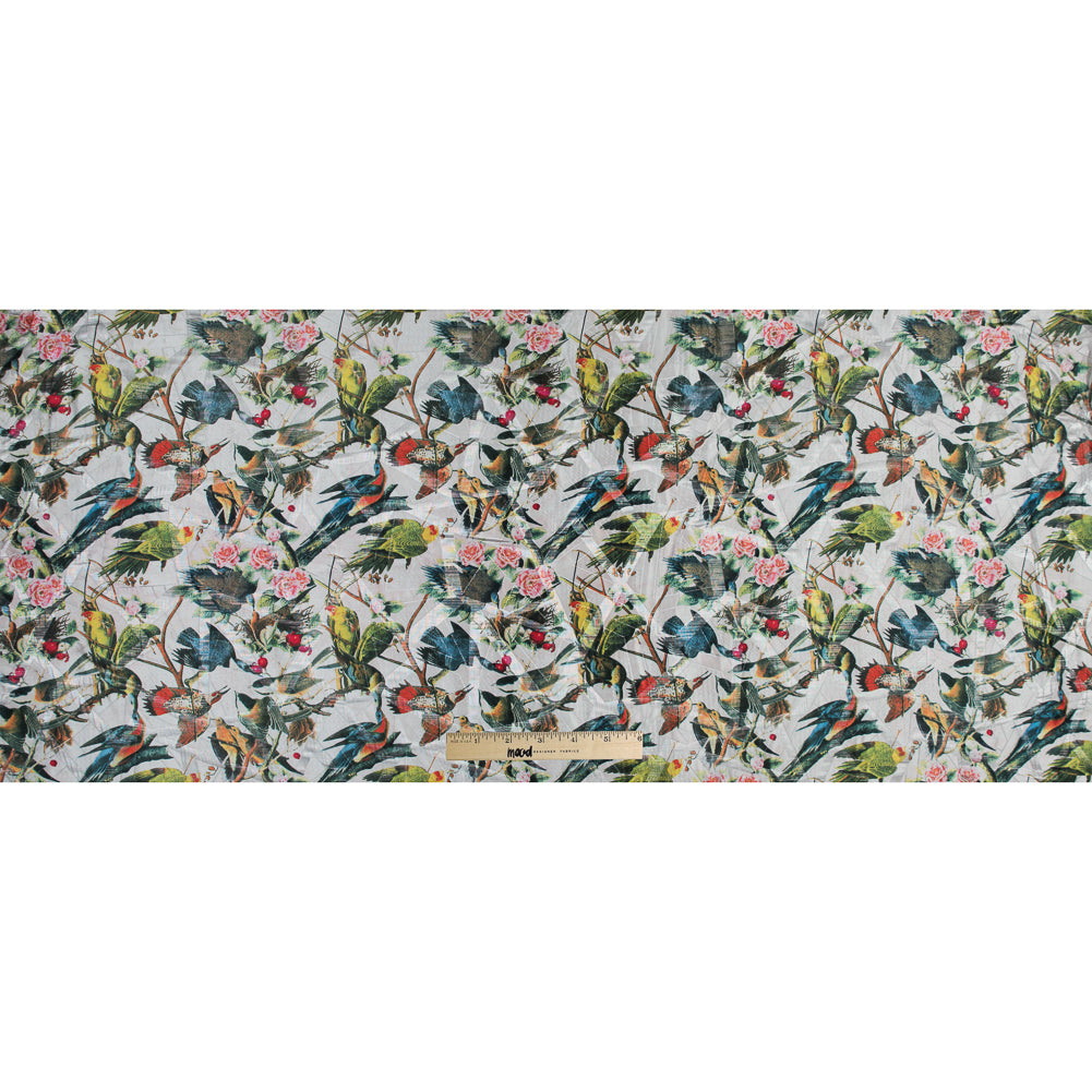 White Parakeet Printed Polyester Jacquard Full