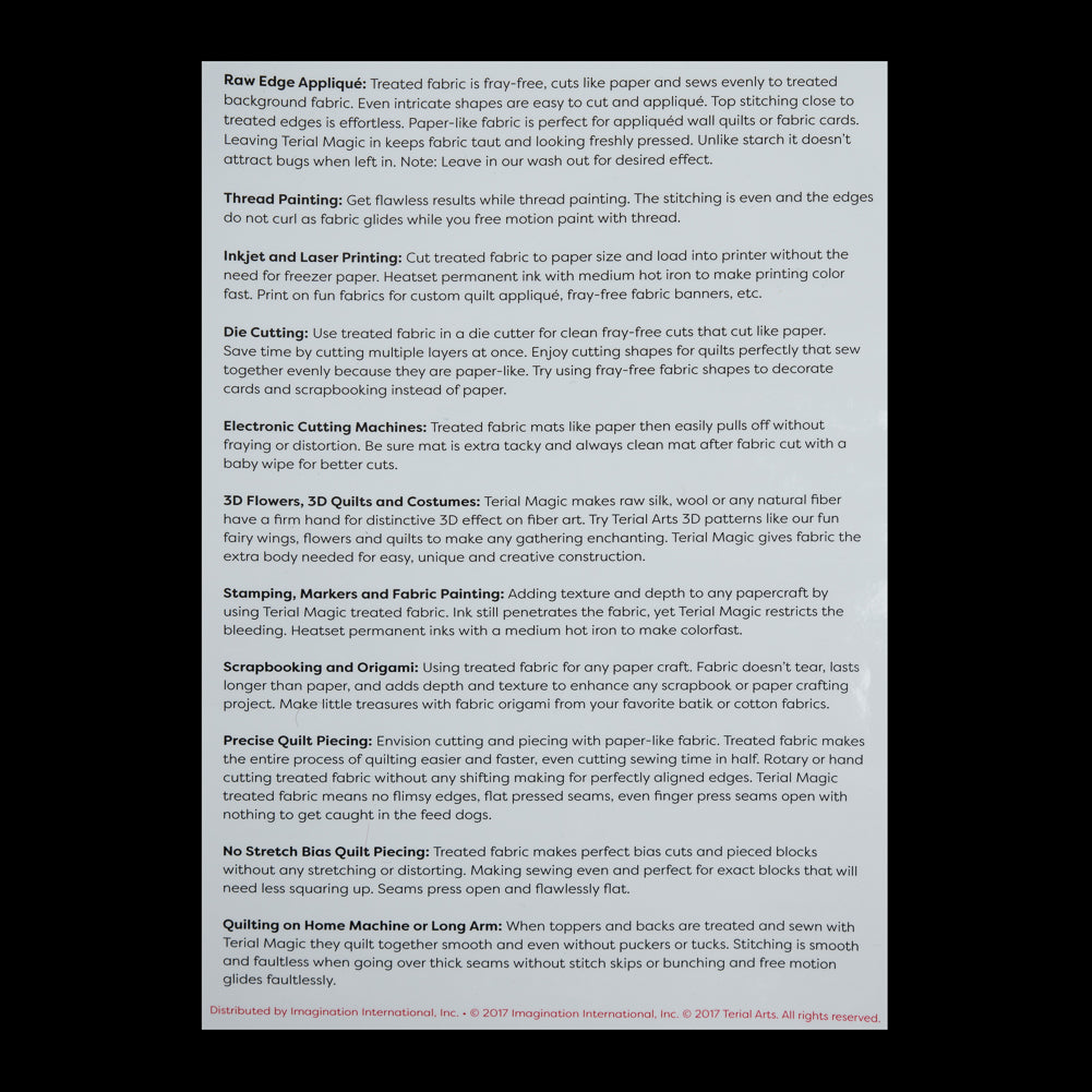 Terial Magic Fabric Stabilizer with Sprayer - 16oz Folded