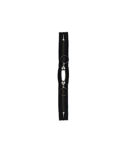 Lampo Black and Gunmetal 2-Way Closed Ended Zipper with Circular Pulls - 10"