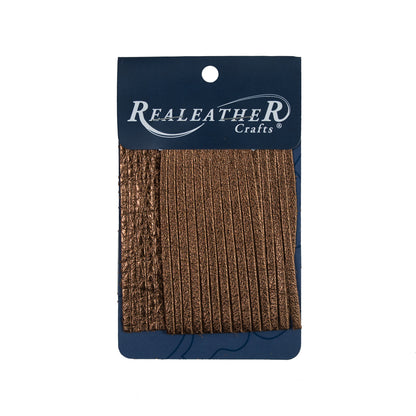 Realeather Metallic Bronze Deerskin Fringe Trim