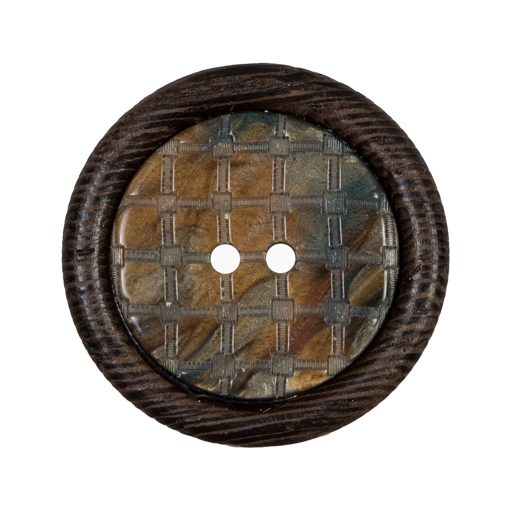Brown Wooden 2-Hole Button - 50L/32mm