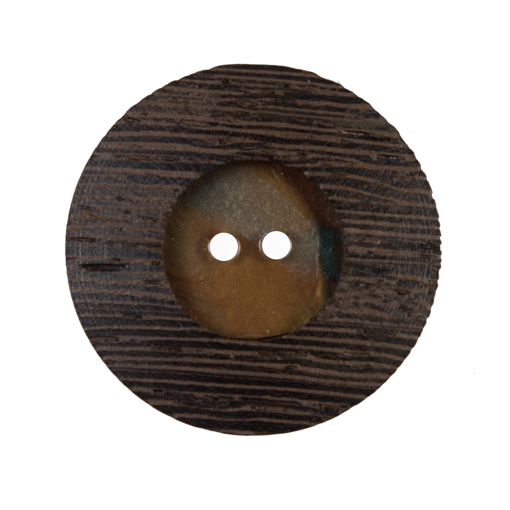Brown Wooden 2-Hole Button - 42L/27mm Detail
