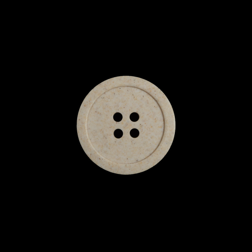 French Beige Speckled 4-Hole Button - 24L/15mm