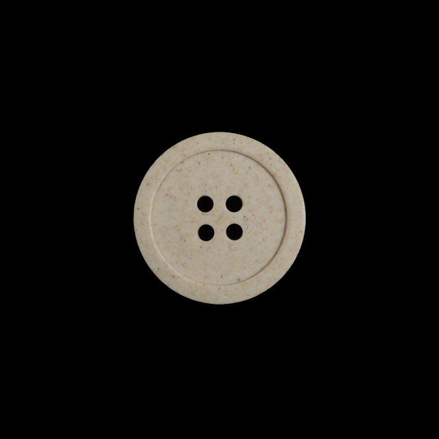 French Beige Speckled 4-Hole Button - 24L/15mm